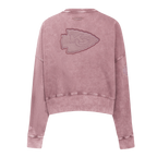 NFL KANSAS CITY CHIEFS WASHED CLASSIC CHANDAIL À COL ROND EN MOLLETON FRANÇAIS DÉLAVÉ À L'ENZYME POUR FEMME (MAUVE DÉLAVÉ)