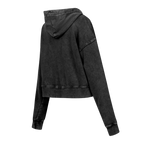 NFL KANSAS CITY CHIEFS WASHED CLASSIC WOMEN'S CROPPED PULLOVER HOODIE (WASHED BLACK)