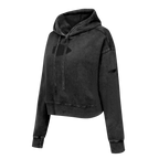 NFL KANSAS CITY CHIEFS WASHED CLASSIC WOMEN'S CROPPED PULLOVER HOODIE (WASHED BLACK)