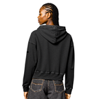 NFL KANSAS CITY CHIEFS WASHED CLASSIC WOMEN'S CROPPED PULLOVER HOODIE (WASHED BLACK)