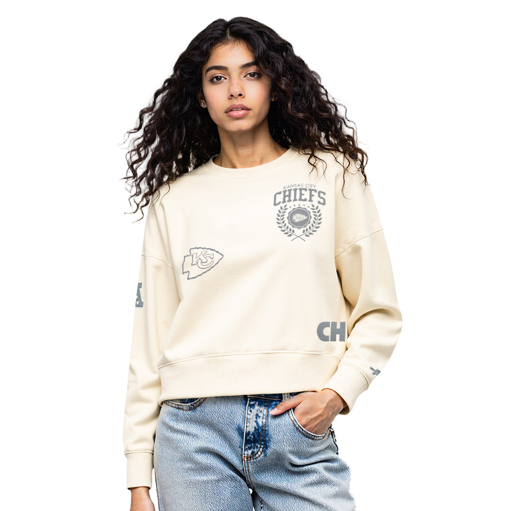 NFL KANSAS CITY CHIEFS STREET TEAM CHANDAIL À COL ROND EN MOLLETON POUR FEMME (COQUILLE D'ŒUF)