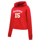 NFL KANSAS CITY CHIEFS PATRICK MAHOMES #15 CLASSIC PNN CHANDAIL À CAPUCHON COURT EN MOLLETON POUR FEMME (ROUGE)