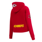 NFL KANSAS CITY CHIEFS PATRICK MAHOMES #15 CLASSIC PNN CHANDAIL À CAPUCHON COURT EN MOLLETON POUR FEMME (ROUGE)