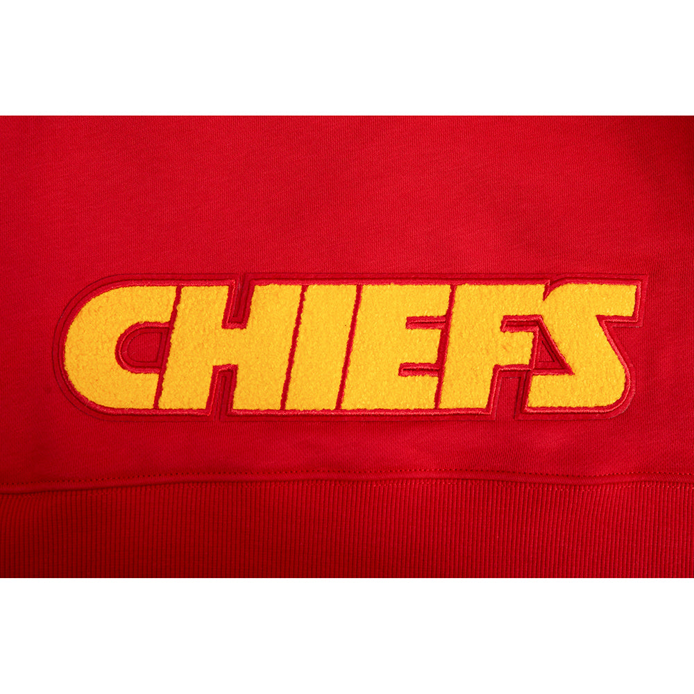 NFL KANSAS CITY CHIEFS PATRICK MAHOMES #15 CLASSIC PNN CHANDAIL À CAPUCHON COURT EN MOLLETON POUR FEMME (ROUGE)