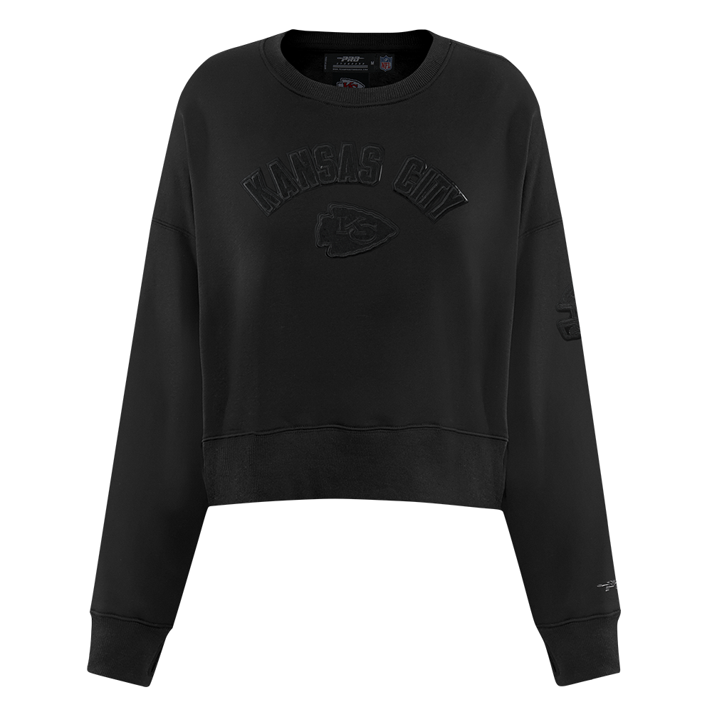NFL KANSAS CITY CHIEFS TRIPLE BLACK WOMEN'S FLC CREWNECK (TRIPLE BLACK WOMEN'S)