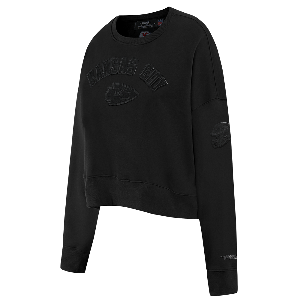 NFL KANSAS CITY CHIEFS TRIPLE BLACK WOMEN'S FLC CREWNECK (TRIPLE BLACK WOMEN'S)