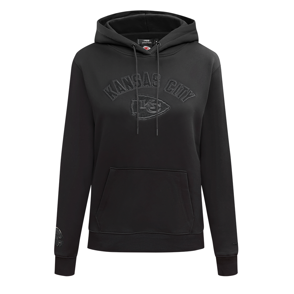 NFL KANSAS CITY CHIEFS TRIPLE BLACK CHANDAIL À CAPUCHON EN MOLLETON POUR FEMME (TRIPLE NOIR FEMME)