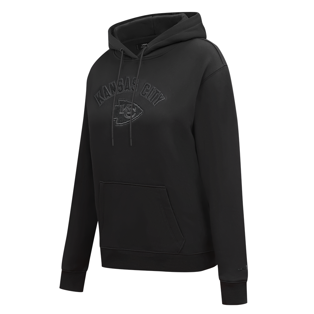 NFL KANSAS CITY CHIEFS TRIPLE BLACK CHANDAIL À CAPUCHON EN MOLLETON POUR FEMME (TRIPLE NOIR FEMME)
