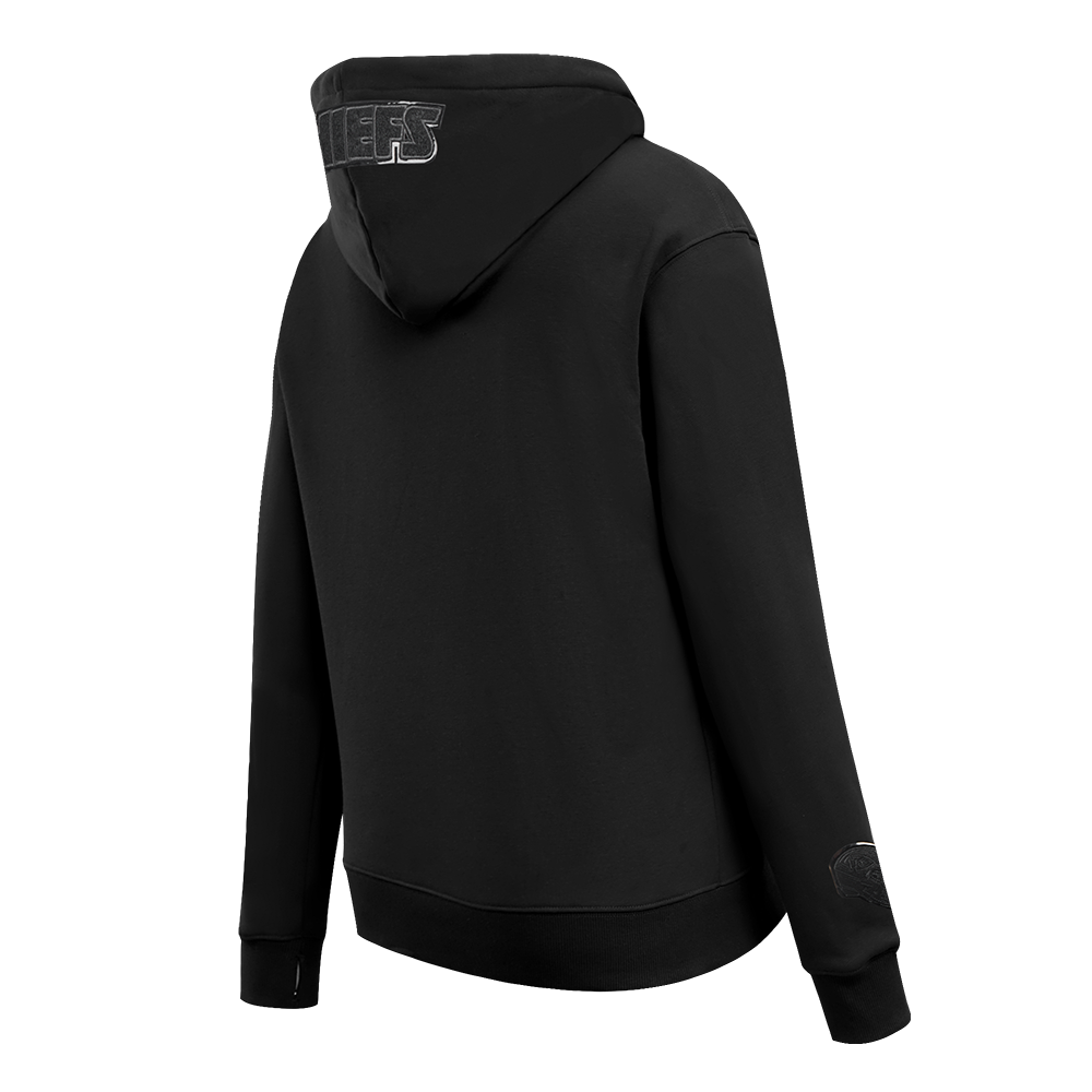 NFL KANSAS CITY CHIEFS TRIPLE BLACK CHANDAIL À CAPUCHON EN MOLLETON POUR FEMME (TRIPLE NOIR FEMME)