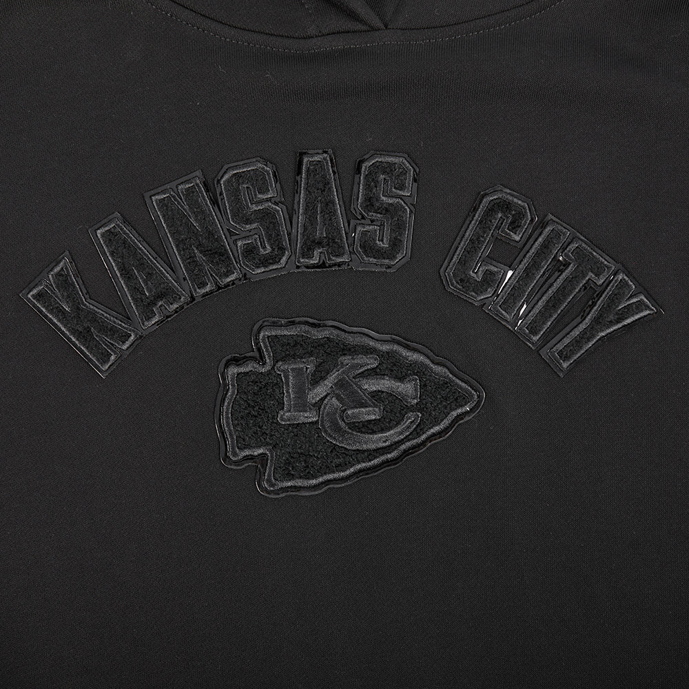 NFL KANSAS CITY CHIEFS TRIPLE BLACK CHANDAIL À CAPUCHON EN MOLLETON POUR FEMME (TRIPLE NOIR FEMME)