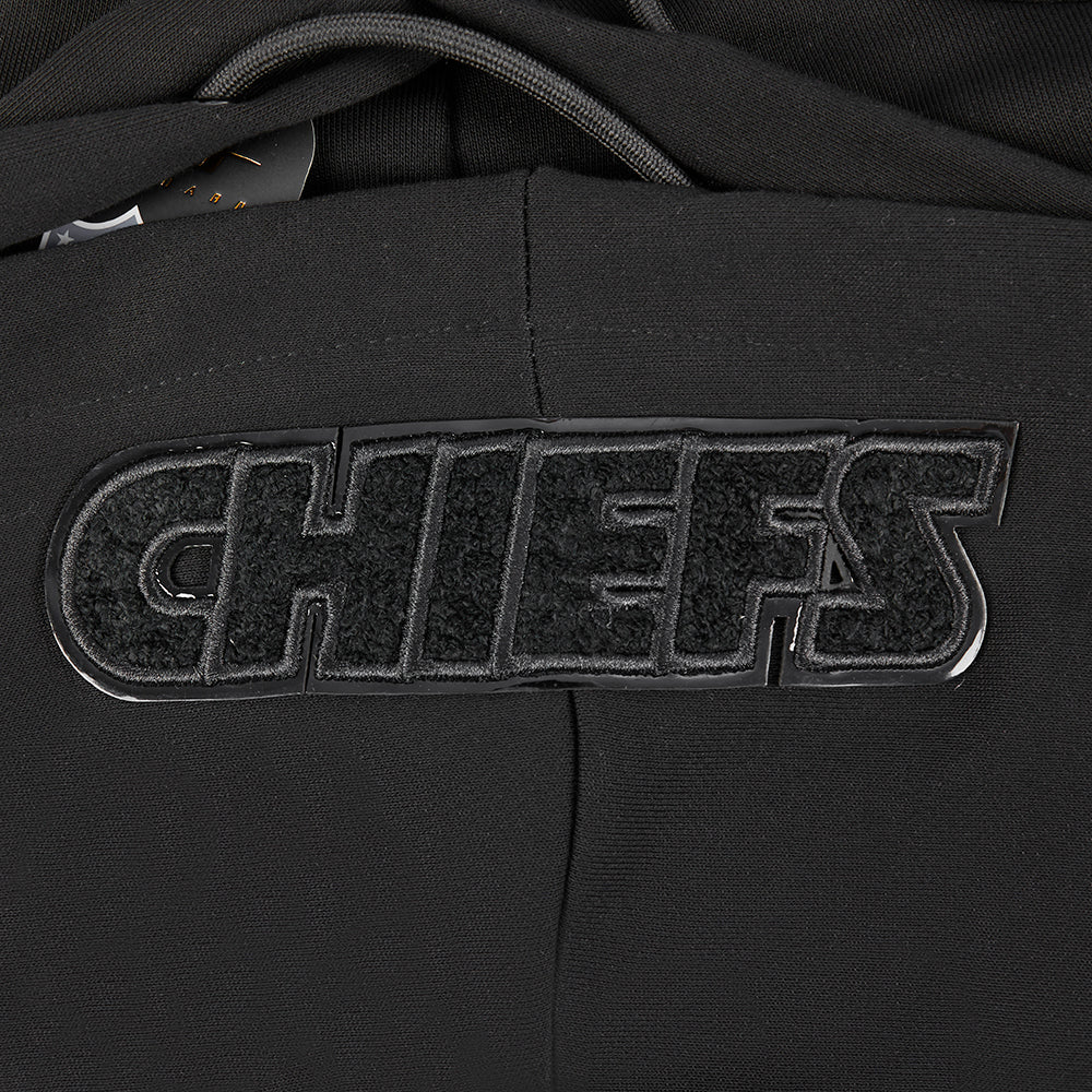 NFL KANSAS CITY CHIEFS TRIPLE BLACK CHANDAIL À CAPUCHON EN MOLLETON POUR FEMME (TRIPLE NOIR FEMME)