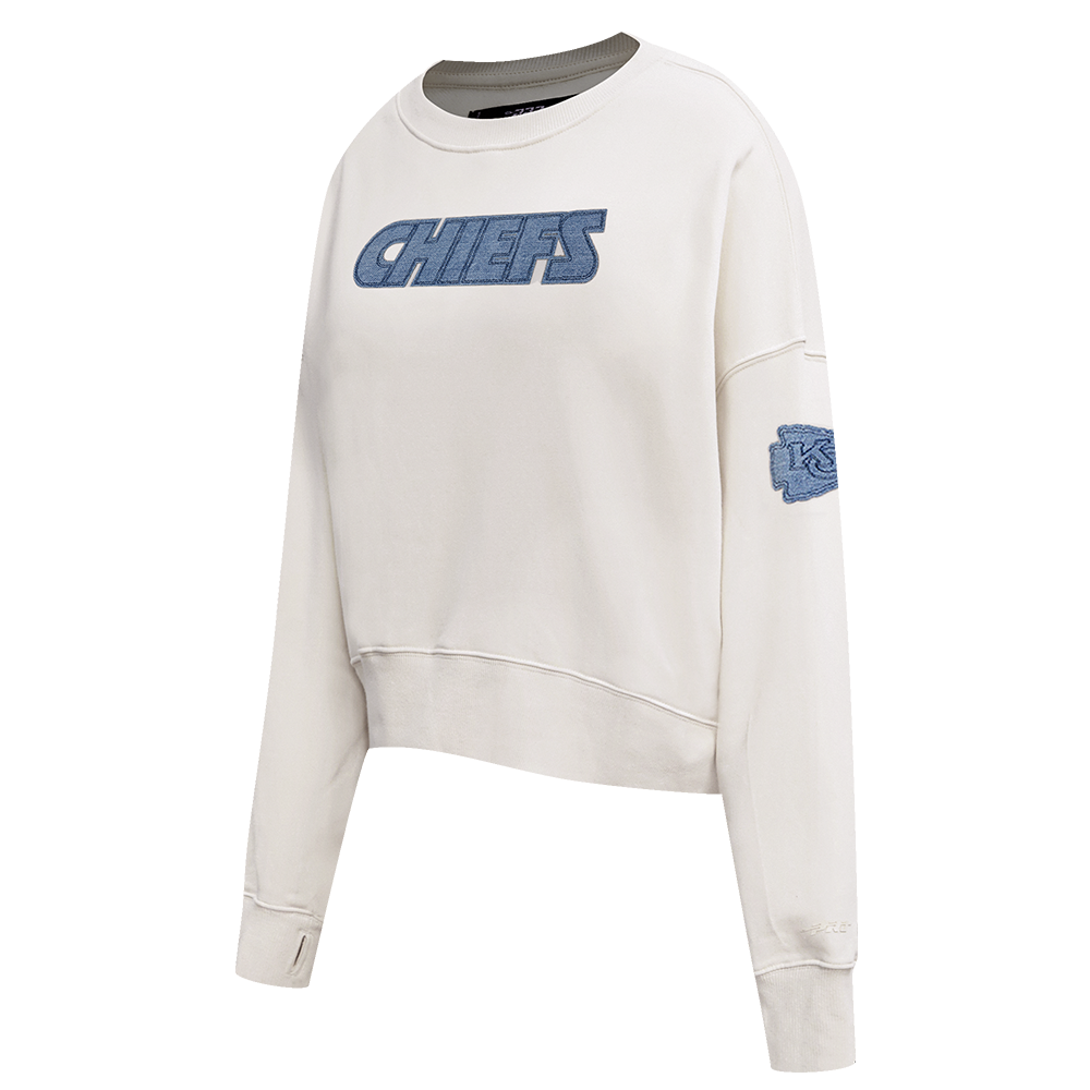 NFL KANSAS CITY CHIEFS VARSITY BLUES WOMEN'S CREWNECK (LINEN)