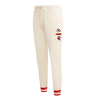 NFL KANSAS CITY CHIEFS RETRO CLASSIC PANTALON OUATÉ CÔTELÉ POUR FEMME (COQUILLE D'ŒUF/ROUGE)