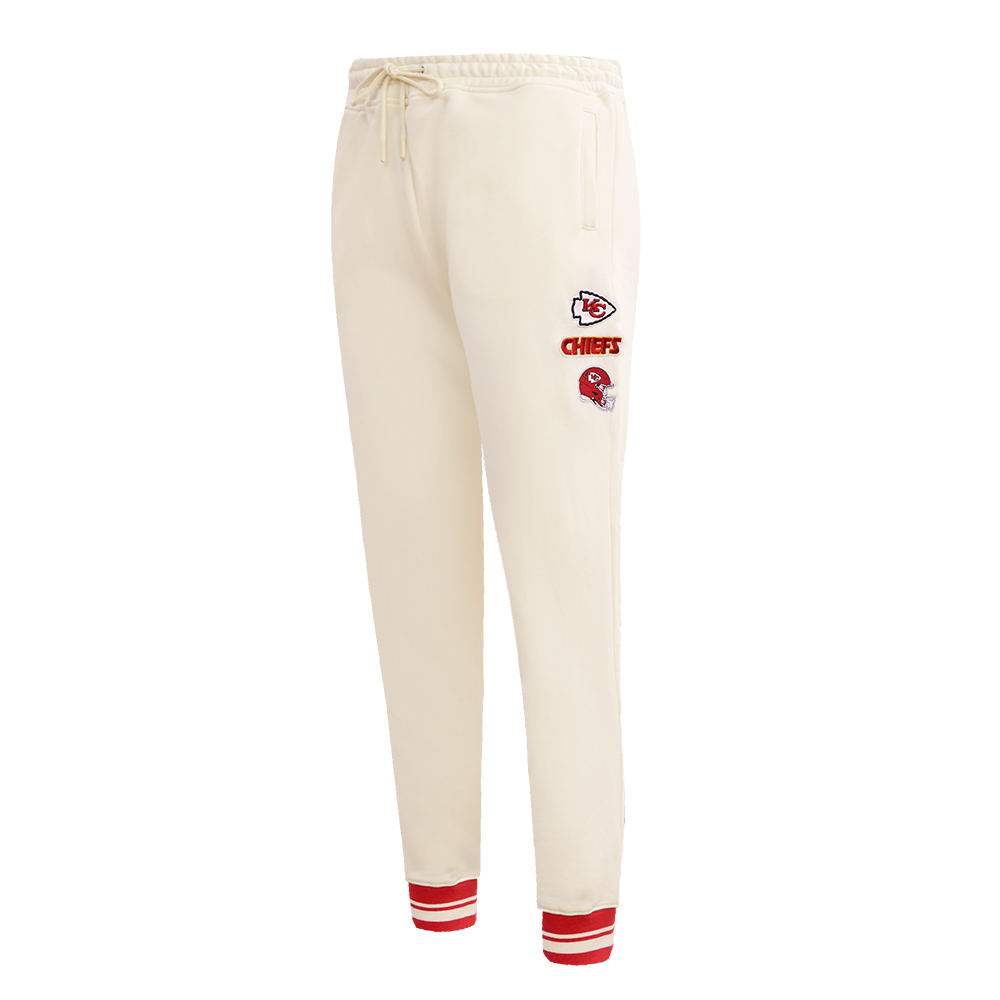 NFL KANSAS CITY CHIEFS RETRO CLASSIC WOMEN'S RIB SWEATPANT (EGGSHELL/ RED)
