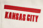 NFL KANSAS CITY CHIEFS RETRO CLASSIC WOMEN'S RIB WOOL VARSITY JACKET (EGGSHELL/ RED)
