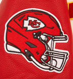 NFL KANSAS CITY CHIEFS RETRO CLASSIC WOMEN'S RIB WOOL VARSITY JACKET (EGGSHELL/ RED)