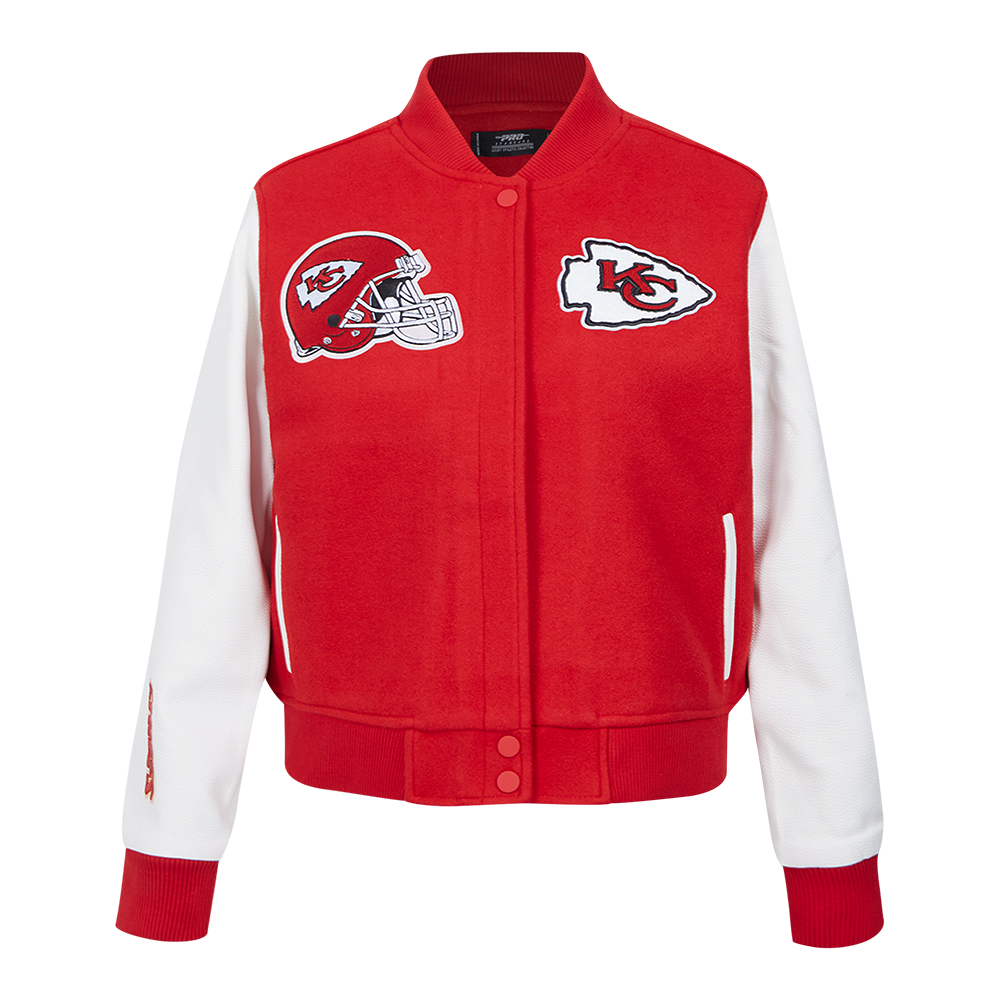 NFL KANSAS CITY CHIEFS CLASSIC WOMEN'S WOOL VARSITY JACKET (RED/WHITE)