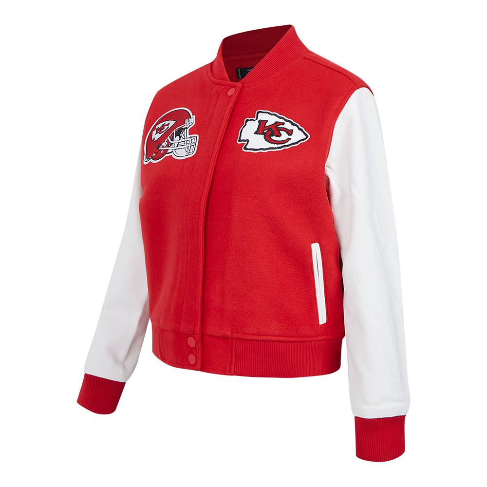 NFL KANSAS CITY CHIEFS CLASSIC WOMEN'S WOOL VARSITY JACKET (RED/WHITE)