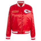 NFL KANSAS CITY CHIEFS RETRO CLASSIC WOMEN'S RIB SATIN JACKET (RED)