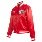 NFL KANSAS CITY CHIEFS RETRO CLASSIC WOMEN'S RIB SATIN JACKET (RED)