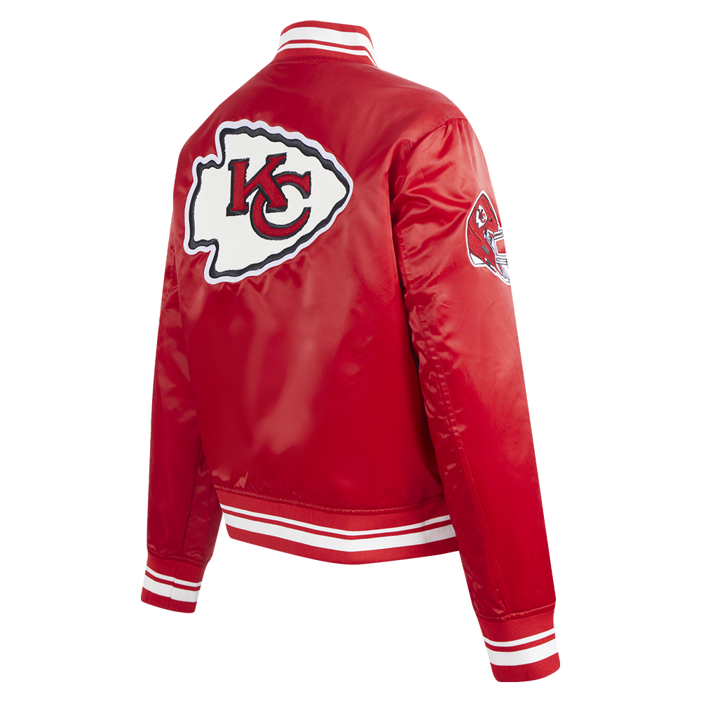 NFL KANSAS CITY CHIEFS RETRO CLASSIC WOMEN'S RIB SATIN JACKET (RED)