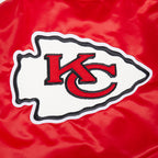 NFL KANSAS CITY CHIEFS RETRO CLASSIC WOMEN'S RIB SATIN JACKET (RED)