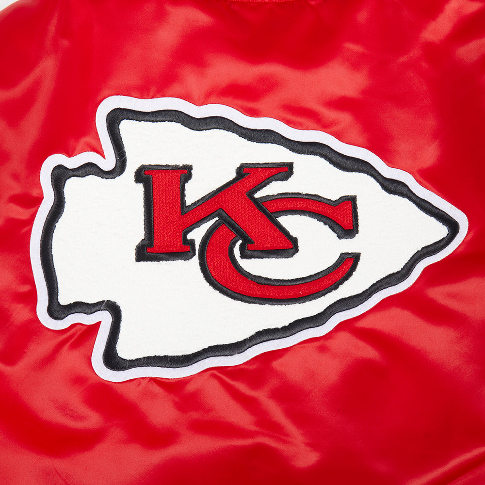 NFL KANSAS CITY CHIEFS RETRO CLASSIC WOMEN'S RIB SATIN JACKET (RED)