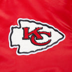 NFL KANSAS CITY CHIEFS RETRO CLASSIC WOMEN'S RIB SATIN JACKET (RED)
