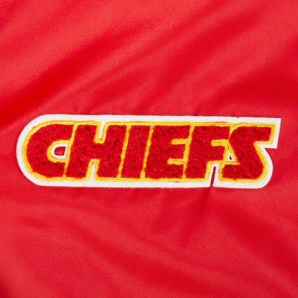 NFL KANSAS CITY CHIEFS RETRO CLASSIC WOMEN'S RIB SATIN JACKET (RED)
