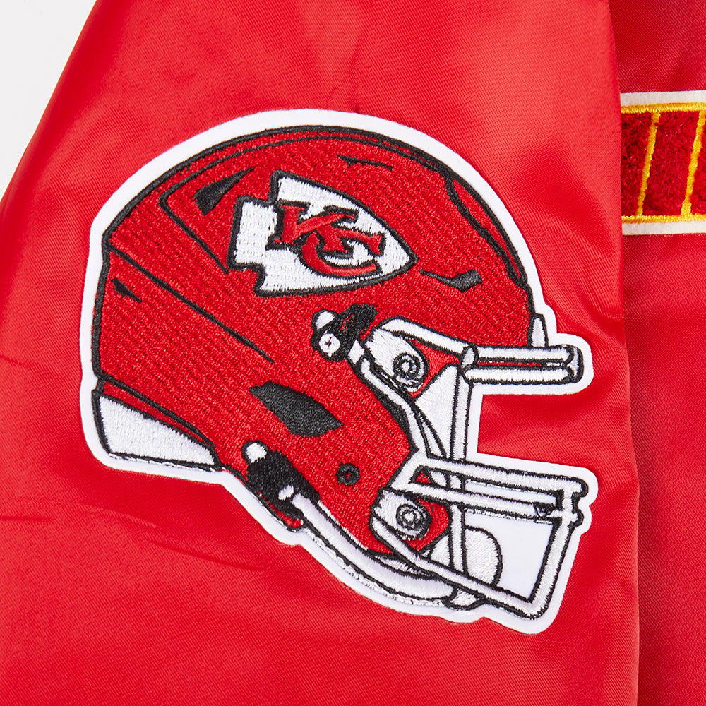 NFL KANSAS CITY CHIEFS RETRO CLASSIC WOMEN'S RIB SATIN JACKET (RED)