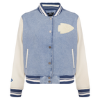 NFL KANSAS CITY CHIEFS VARSITY BLUES WOMEN'S DENIM VARSITY JACKET (DENIM/LINEN)
