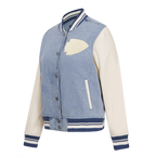 NFL KANSAS CITY CHIEFS VARSITY BLUES WOMEN'S DENIM VARSITY JACKET (DENIM/LINEN)