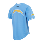 NFL LOS ANGELES CHARGERS JUSTIN HERBERT #10 CLASSIC MESH PNN CHEMISE BOUTONNÉE EN FILET POUR HOMME (BLEU UNIVERSITÉ)