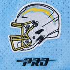 NFL LOS ANGELES CHARGERS JUSTIN HERBERT #10 CLASSIC MESH PNN CHEMISE BOUTONNÉE EN FILET POUR HOMME (BLEU UNIVERSITÉ)