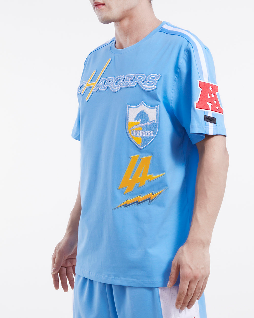 NFL LOS ANGELES CHARGERS RETRO CLASSIC MEN'S STRIPED TEE (UNIVERSITY BLUE)