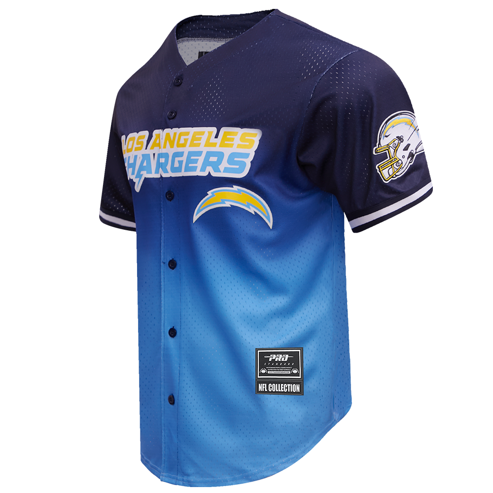 NFL LOS ANGELES CHARGERS TEAM MESH MEN'S BUTTON DOWN SHIRT (MIDNIGHT NAVY/ UNIVERSITY BLUE)