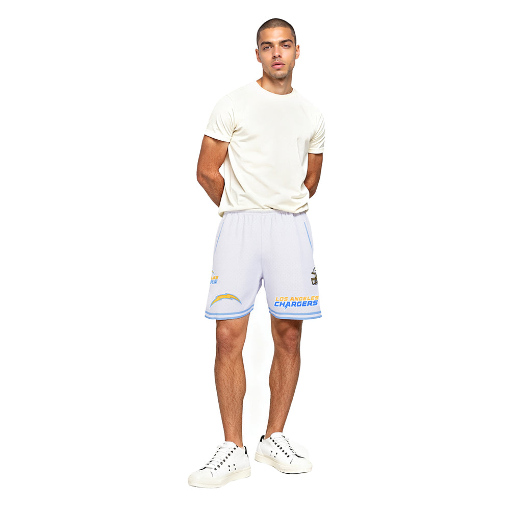 NFL LOS ANGELES CHARGERS MESH SHORT POUR HOMME (BLANC/BLEU UNIVERSITÉ)