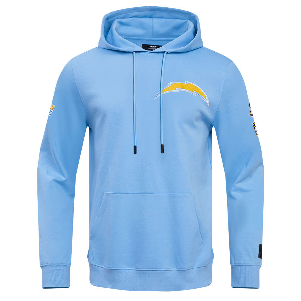 NFL LOS ANGELES CHARGERS CLASSIC CHANDAIL À CAPUCHON EN MAILLE DOUBLE ET CHENILLE POUR HOMME (BLEU UNIVERSITÉ)