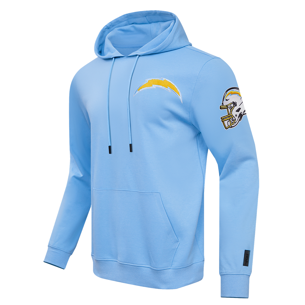 NFL LOS ANGELES CHARGERS CLASSIC CHANDAIL À CAPUCHON EN MAILLE DOUBLE ET CHENILLE POUR HOMME (BLEU UNIVERSITÉ)