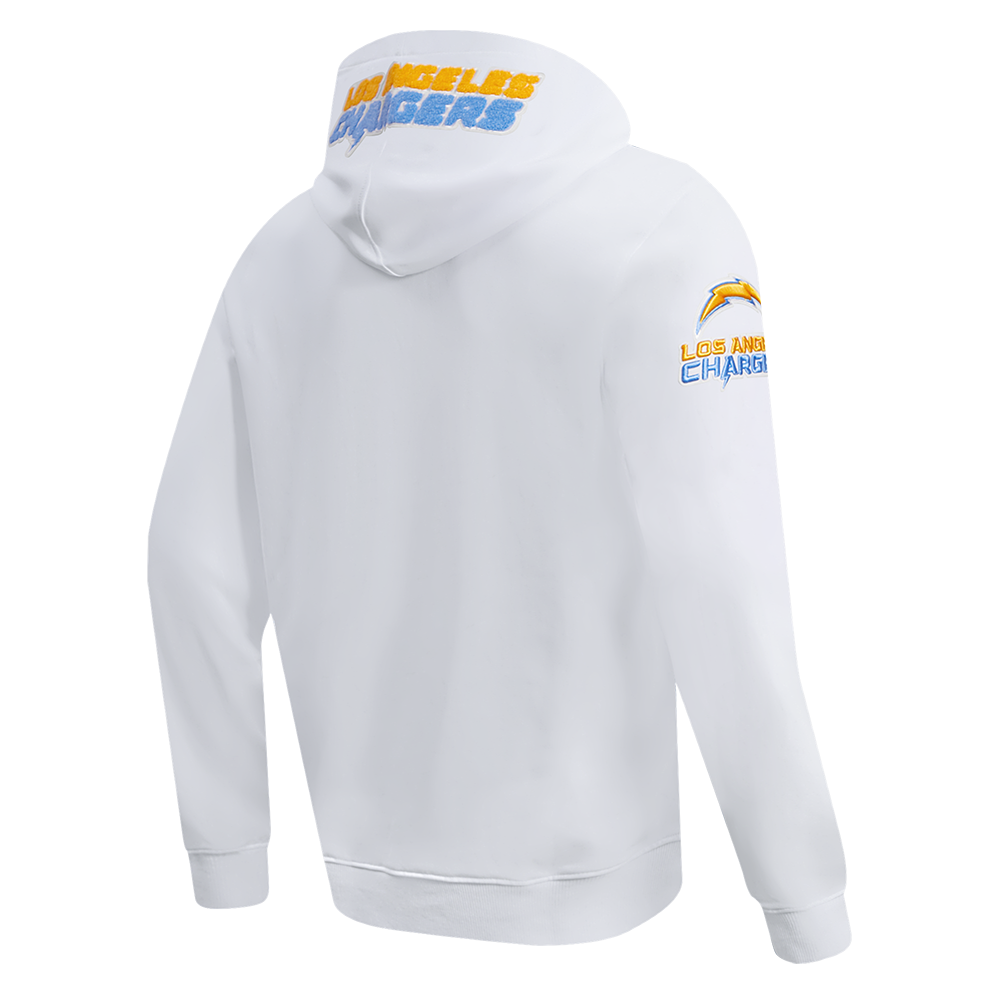 NFL LOS ANGELES CHARGERS CLASSIC CHENILLE CHANDAIL À CAPUCHON (BLANC)
