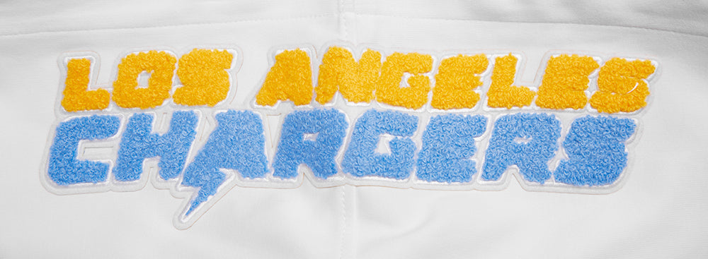 NFL LOS ANGELES CHARGERS CLASSIC CHENILLE CHANDAIL À CAPUCHON (BLANC)