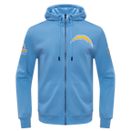 NFL LOS ANGELES CHARGERS CLASSIC CHENILLE CHANDAIL À CAPUCHON À GLISSIÈRE (BLEU UNIVERSITÉ)