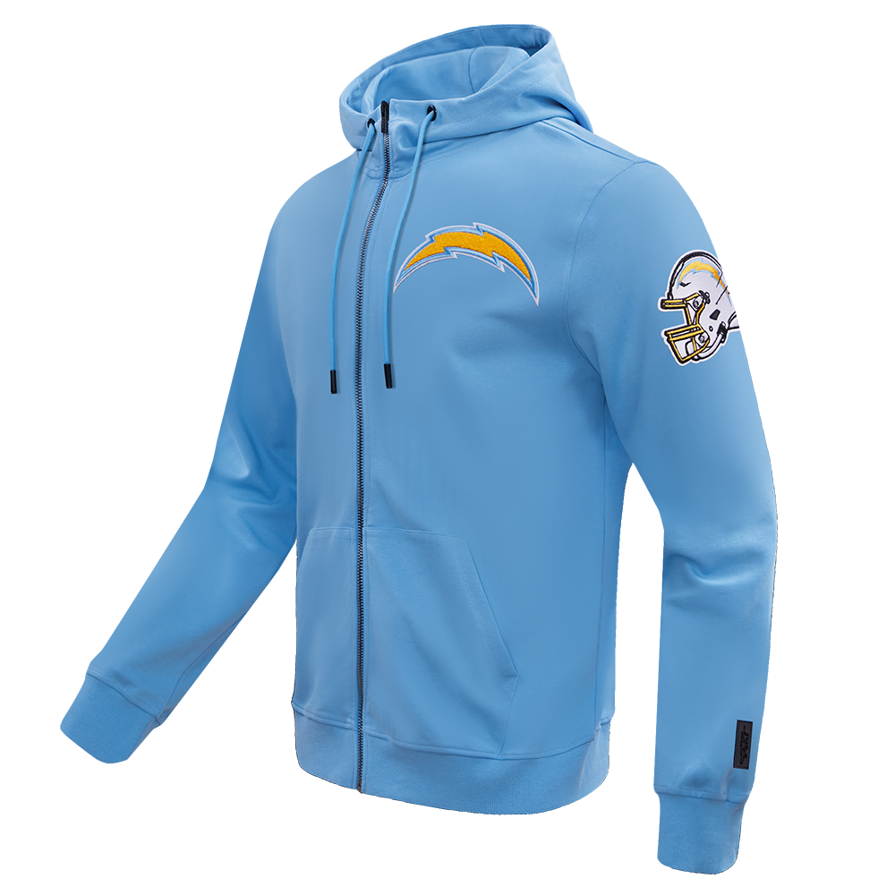 NFL LOS ANGELES CHARGERS CLASSIC CHENILLE CHANDAIL À CAPUCHON À GLISSIÈRE (BLEU UNIVERSITÉ)