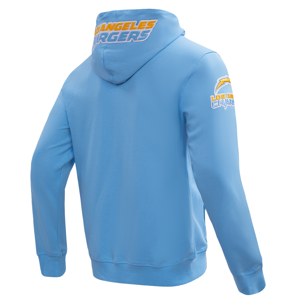 NFL LOS ANGELES CHARGERS CLASSIC CHENILLE CHANDAIL À CAPUCHON À GLISSIÈRE (BLEU UNIVERSITÉ)