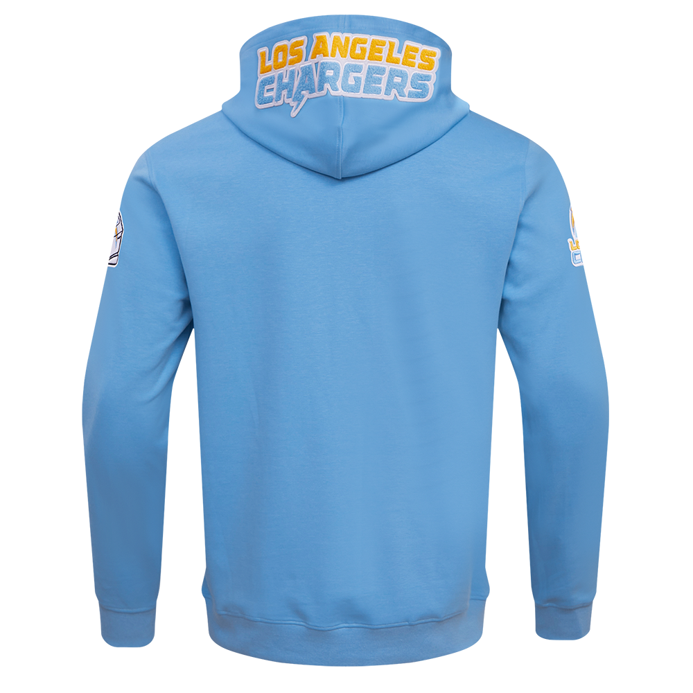 NFL LOS ANGELES CHARGERS CLASSIC CHENILLE CHANDAIL À CAPUCHON À GLISSIÈRE (BLEU UNIVERSITÉ)