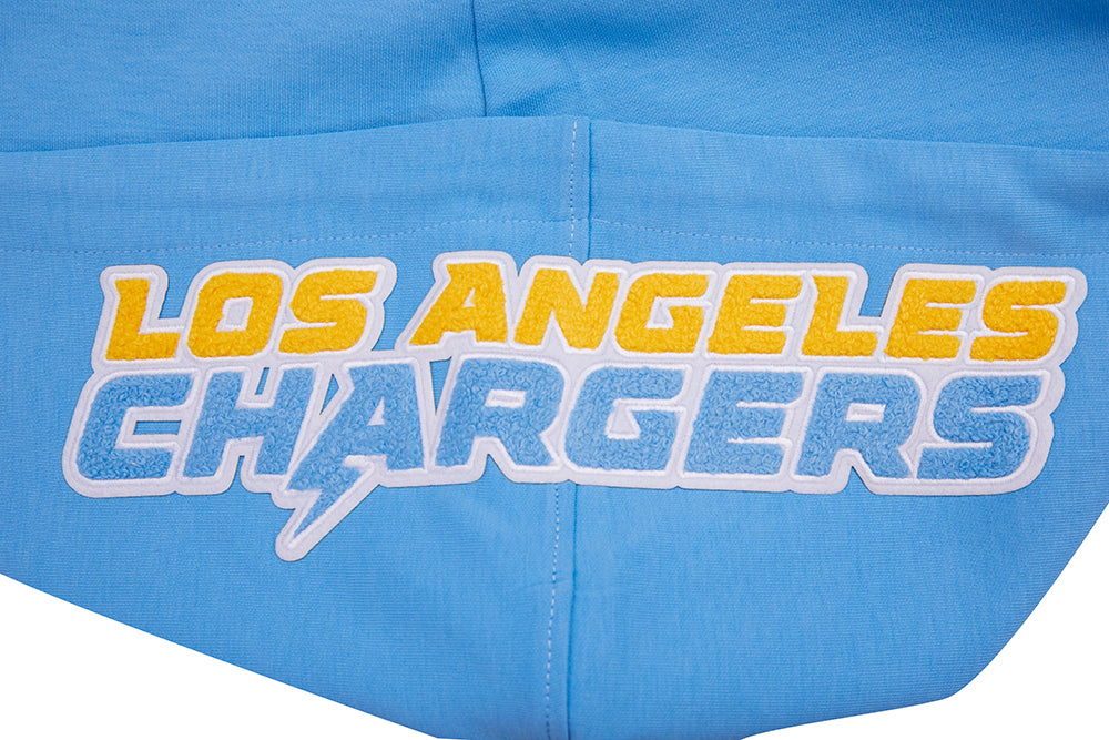 NFL LOS ANGELES CHARGERS CLASSIC CHENILLE CHANDAIL À CAPUCHON À GLISSIÈRE (BLEU UNIVERSITÉ)