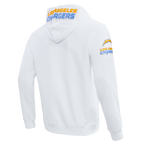 NFL LOS ANGELES CHARGERS CLASSIC CHENILLE CHANDAIL À CAPUCHON À GLISSIÈRE (BLANC)