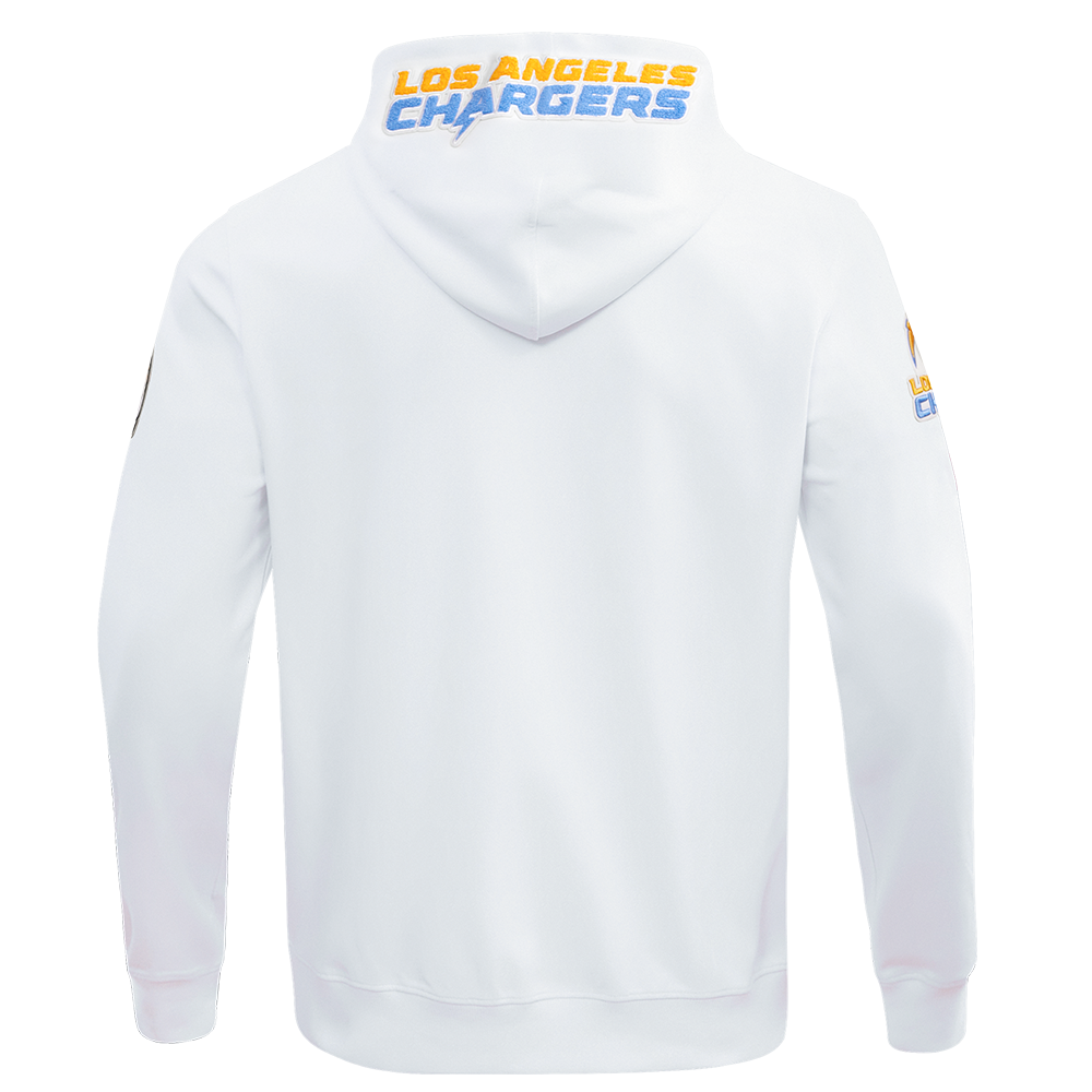 NFL LOS ANGELES CHARGERS CLASSIC CHENILLE CHANDAIL À CAPUCHON À GLISSIÈRE (BLANC)