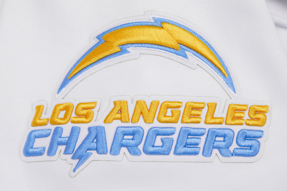NFL LOS ANGELES CHARGERS CLASSIC CHENILLE CHANDAIL À CAPUCHON À GLISSIÈRE (BLANC)