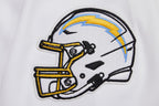 NFL LOS ANGELES CHARGERS CLASSIC CHENILLE CHANDAIL À CAPUCHON À GLISSIÈRE (BLANC)